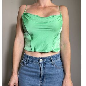 Zara Green Scoop Neck Cami Size Medium